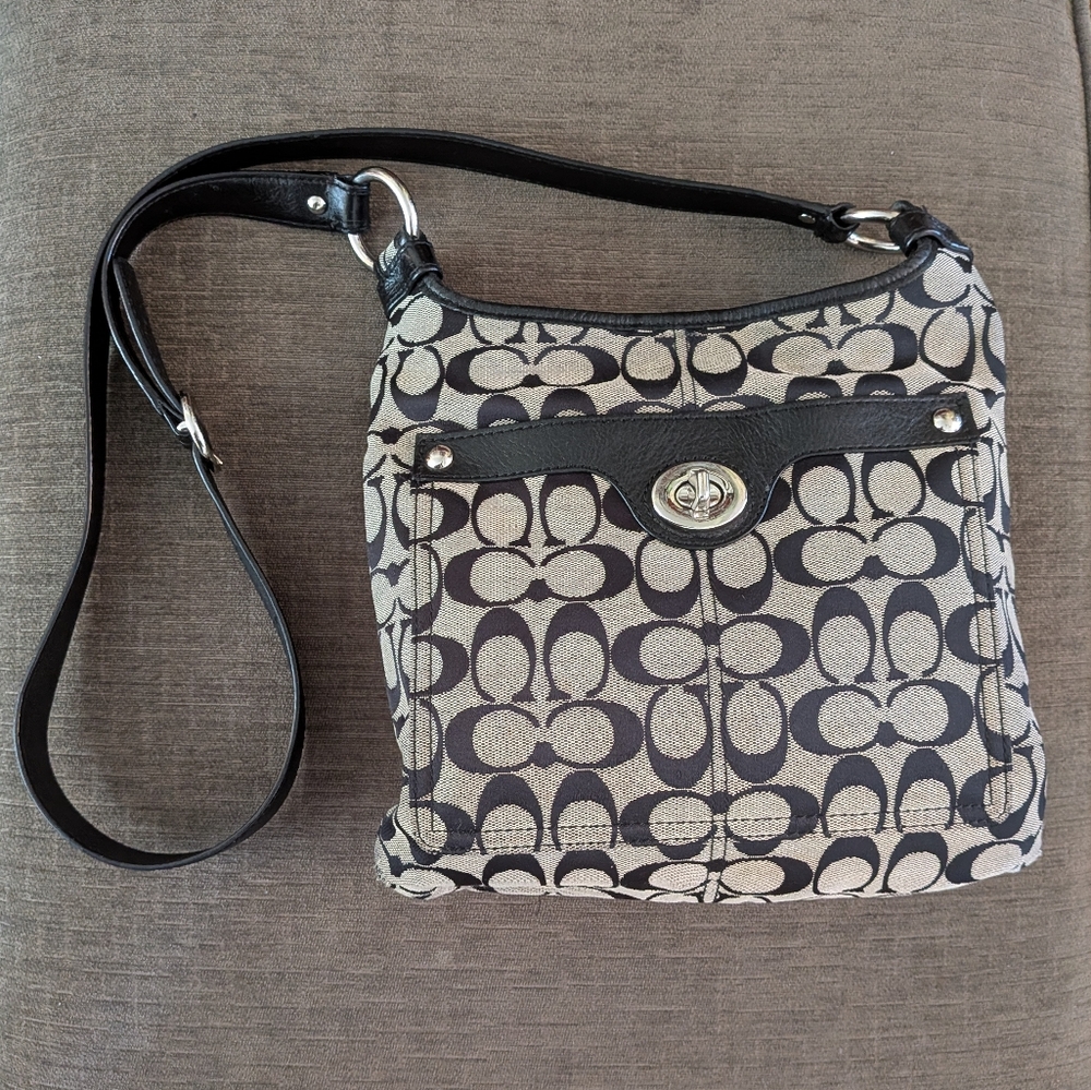 Coach Black Penelope Signature Hippie Crossbody Bag